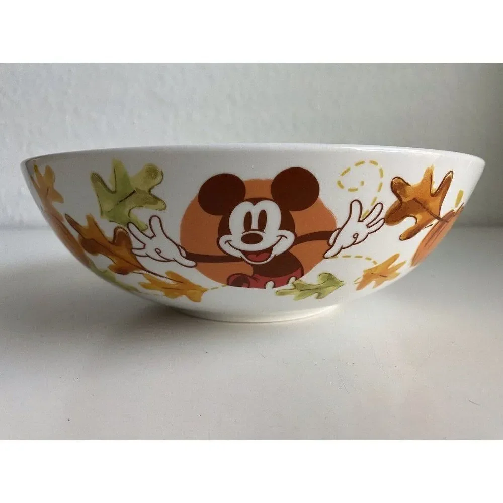 Disney Large Serving Bowl Mickey & Minnie Mouse Autumn Fall  Popcorn Pasta Salad